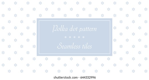 Elegant seamless polka dot pattern with border frame for fashion minimalistic design. Simple background of small flowers.
