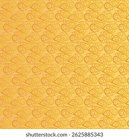 Elegant seamless swirl pattern with golden-yellow gradient tones, perfect for luxury packaging, wallpaper, invitations, textiles, and digital design.