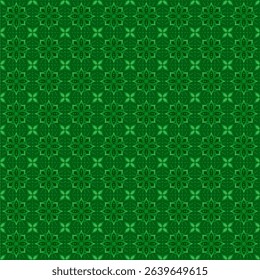 Elegant seamless vector background with geometric ethnic ornament in green color, perfect for Islamic art, textile fabric, wallpapers, wrapping paper, and print design