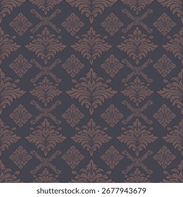An elegant seamless vector damask pattern with a classic vintage feel. This design is perfect for creating luxurious backgrounds, wallpapers, textile prints, and invitations. The intricate floral moti