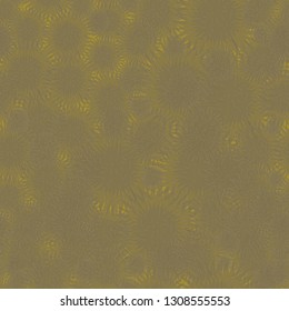 Elegant seamless vector pattern with decorative airy dandelions flowers layered on olive green background. Floral pattern for wedding invitations, greeting cards, wallpapers, scrapbooking, print, gift