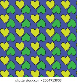 Elegant seamless vector pattern featuring golden hearts. This high-quality design adds a touch of luxury and charm to any project, ideal for backgrounds, textiles, and digital designs.