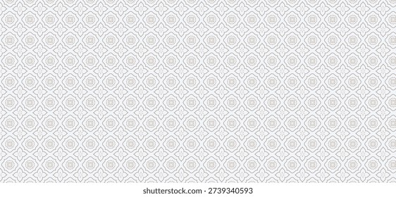 Elegant seamless vintage ornamental pattern with intricate floral motifs on a clean white background texture
