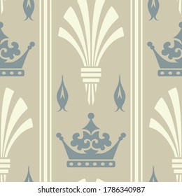 Elegant seamless vintage pattern, wallpaper texture, floral background pattern. Sample template. For fabrics, covers, posters, interior design or wallpaper. Vector background image