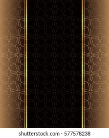 Elegant seamless wallpaper with golden fine decoration and place for your text. 
Layout with space for classic invitation, flayer or cards.