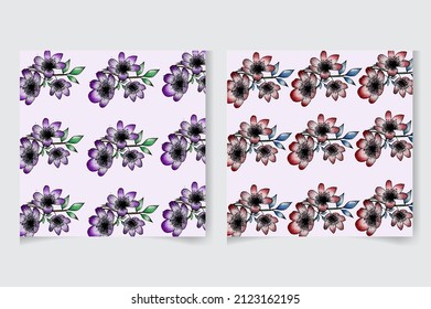 Elegant Seamless watercolor floral pattern design- green leaves and branches composition, background, wrappers, texture, fabrics, greeting cards, wedding invitations, textile, editable vector pattern.