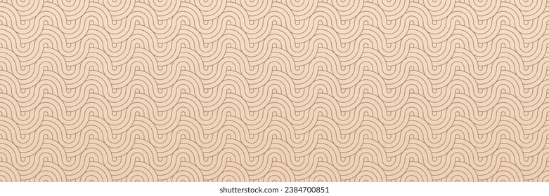 Elegantes Seamless-Wave-Muster: Abstrakte geometrische Schwenken und Kurven auf pastellfarbenem Hintergrund - Modernes Design für Tapeten, Textilien und Dekor.