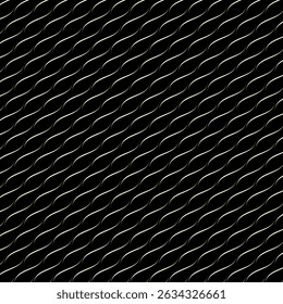 Elegante patrón de onda sin fisuras con líneas doradas sobre fondo negro. Perfecto para el diseño de lujo, marca, embalaje o fondos textiles