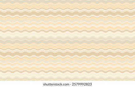 Elegant seamless wavy stripes pattern in soft pastel beige tones. Perfect for textile design, wallpaper, website backgrounds, or any project needing a subtle, sophisticated texture.