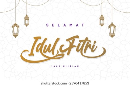 Elegant Selamat Idul Fitri card vector design