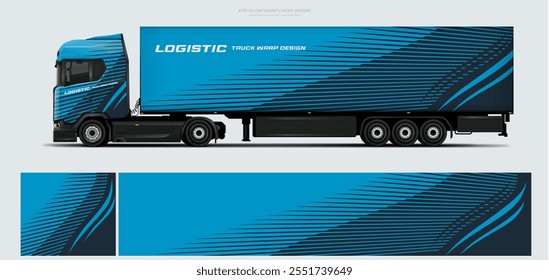 Elegant semi truck and trailer livery design vector file with printable file below