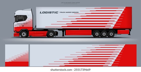 Elegant semi truck and trailer livery design vector file with printable file below