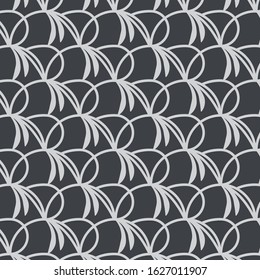 Elegant semi-circle with leaf line Pattern vector texture illustration background template