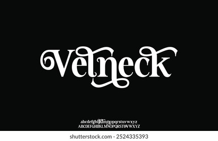 Elegant serif alphabet display font vector with ligature style. Creative serif typeface
