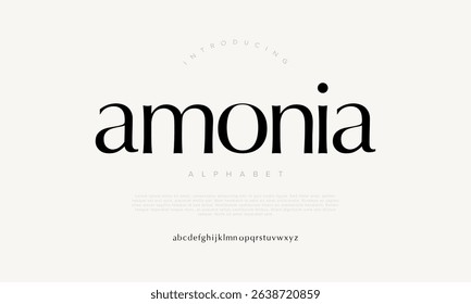 Elegant serif alphabet font with modern contrast strokes and clean lines. Perfect for editorial, branding, and high-end design
