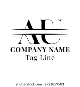 Elegante Serif AU Monogram Logo Design