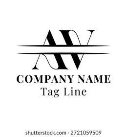 Elegante Serif AV Monograma Logo Design
