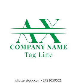 Diseño elegante del logotipo del monograma de Serif AX