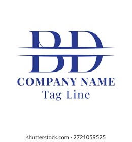 Diseño elegante del logotipo del monograma de BD Serif