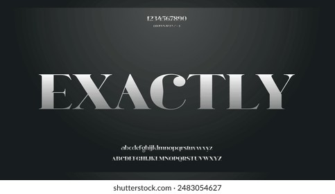 Elegant serif font alphabet letters and numbers typography lettering modern fonts text typeface