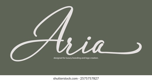 Elegant serif font "Aria" crafted for luxury branding and logo creation. This minimal and classic typeface blends vintage-inspired typography with timeless sophistication, perfect for fashion