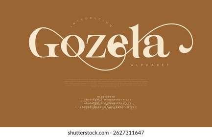Elegant serif font with artistic swashes, perfect for luxury packaging, fashion labels, and romantic designs