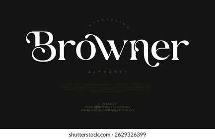 Fonte serif elegante com swashes decorativos, perfeito para marcas de luxo, embalagens e projetos editoriais