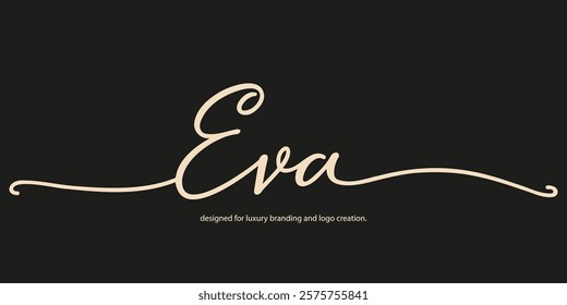 Elegant serif font "Eva" crafted for luxury branding and logo creation. This minimal and classic typeface combines vintage-inspired typography with timeless sophistication, making it ideal for fashion