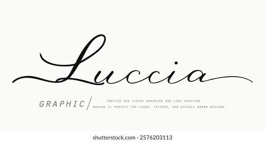 Elegant serif font "Luccia" crafted for luxury branding and logo creation. This modern serif typeface showcases refined letters and numbers, making it ideal for logos, and high-end brand designs.