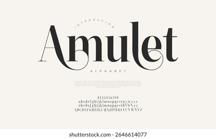 Fonte serif elegante com curvas luxuosas e detalhes clássicos, perfeito para marcas e projetos editoriais