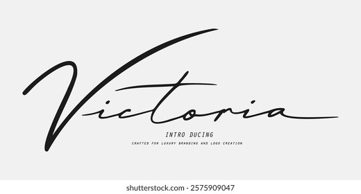 Elegant serif font "Victoria" crafted for luxury branding and logo creation. This modern serif typeface features refined letters and numbers, making it perfect for logos