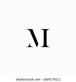 elegant serif letter m initial vector logo business design template