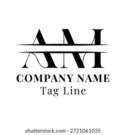 Elegant Serif AM Monogram Logo Design
