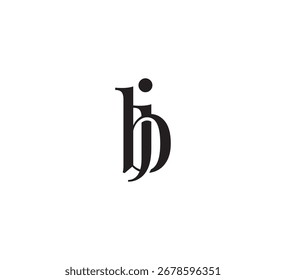 Elegant Serif Monogram Logo with Overlapping Initial Letters – Vintage and Modern Branding Design jb bj