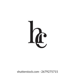 Elegant Serif Monogram Logo with Overlapping Initial Letters – Vintage and Modern Branding Design hc