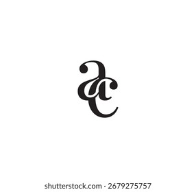 Logotipo elegante do monograma Serif com sobreposição de letras iniciais - Vintage e moderno Branding Design ac
