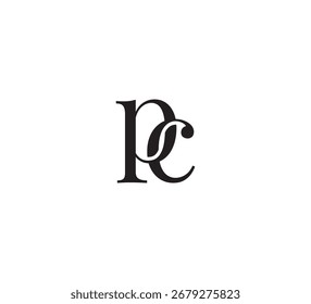 Elegant Serif Monogram Logo with Overlapping Initial Letters – Vintage and Modern Branding Design pc