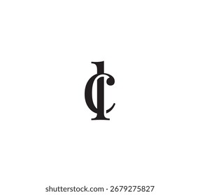Logotipo elegante do monograma Serif com sobreposição de letras iniciais - Vintage e moderno Branding Design lc