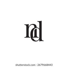 Logotipo elegante do monograma Serif com sobreposição de letras iniciais - Vintage e moderno Branding Design e