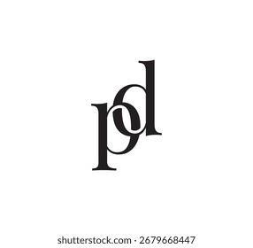 Elegant Serif Monogram Logo with Overlapping Initial Letters – Vintage and Modern Branding Design pd