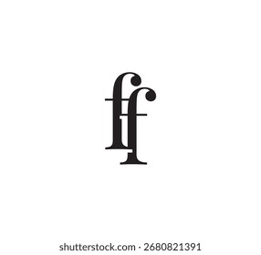 Logotipo elegante do monograma Serif com sobreposição de letras iniciais - Vintage e moderno Branding Design ff