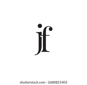 Elegantes Serif-Monogramm-Logo mit überlappenden Anfangsbuchstaben - Vintage und modernes Branding Design jf