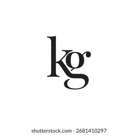 Elegant Serif Monogram Logo with Overlapping Initial Letters – Vintage and Modern Branding Design kg
