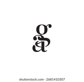 Elegant Serif Monogram Logo with Overlapping Initial Letters – Vintage and Modern Branding Design ag