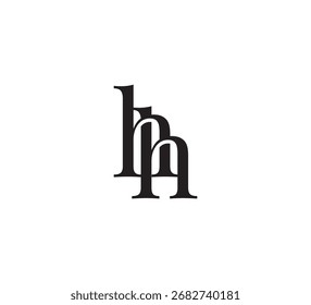 Elegantes Serif-Monogramm-Logo mit überlappenden Anfangsbuchstaben - Vintage und modernes Branding-Design hh