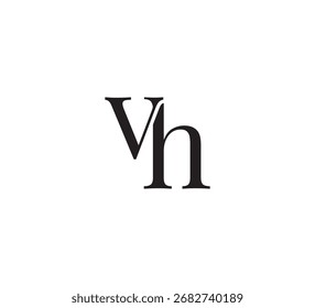 Logotipo elegante do monograma Serif com sobreposição de letras iniciais - Vintage e moderno Branding Design vh