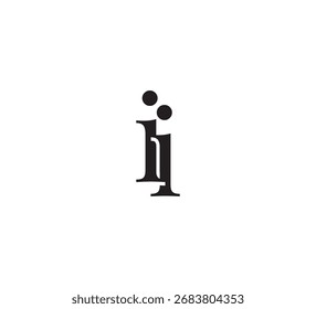 Logotipo elegante do monograma Serif com sobreposição de letras iniciais - Vintage e moderno Branding Design ii