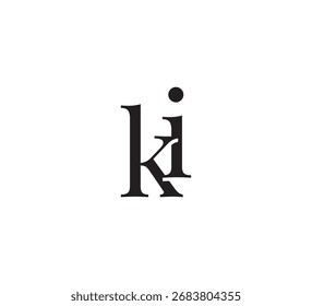 Elegant Serif Monogram Logo with Overlapping Initial Letters – Vintage and Modern Branding Design ki
