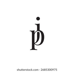 Elegant Serif Monogram Logo with Overlapping Initial Letters – Vintage and Modern Branding Design pj