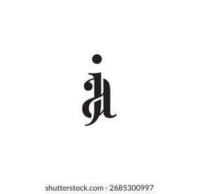 Logotipo elegante do monograma Serif com sobreposição de letras iniciais - Vintage e moderno Branding Design aj